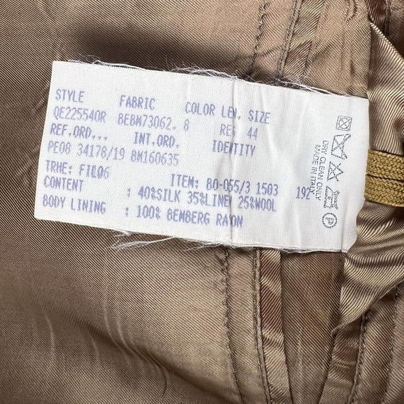 Brooks Brothers Herringbone Silk Linen Wool Sport Coat Men 44 Brown Blazer Italy - Picture 10 of 10
